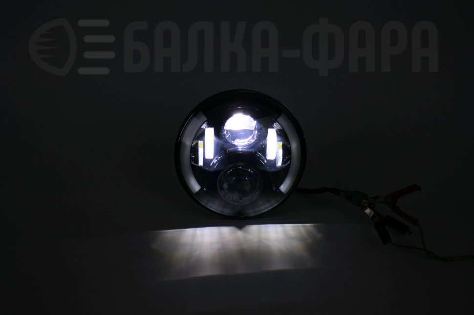 Комплект (2 шт.) светодиодных фар головного света 7 дюймов, 90 Ватт, черные JH07