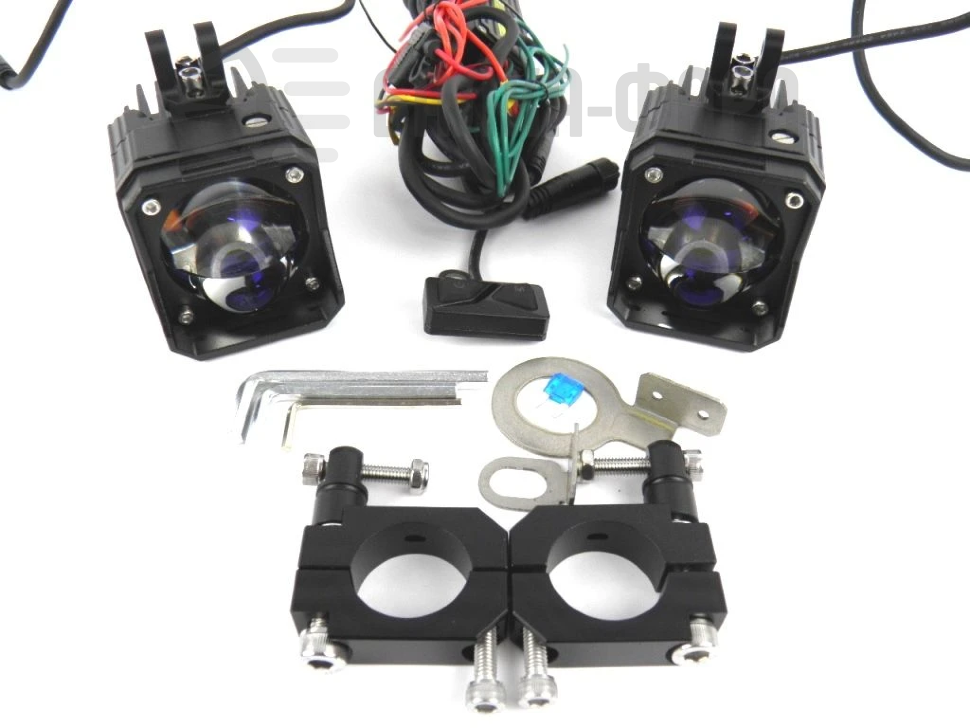 Фары лазерные M250 2 шт Белый+Желтый  ближний+дальний